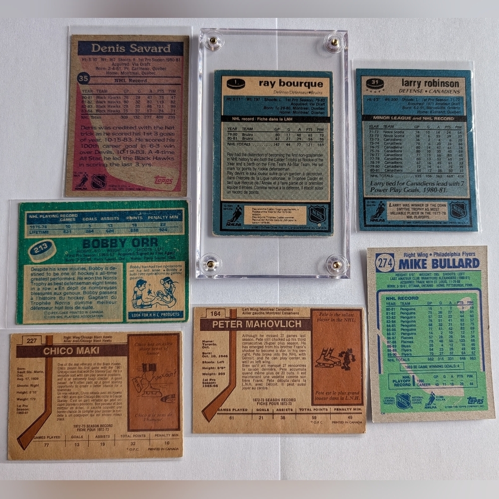 Vintage 70s/80s Hockey Card Lot- Bobby Orr Chicago, Bourque, Savard, Mahovlich - Picture 2 of 2